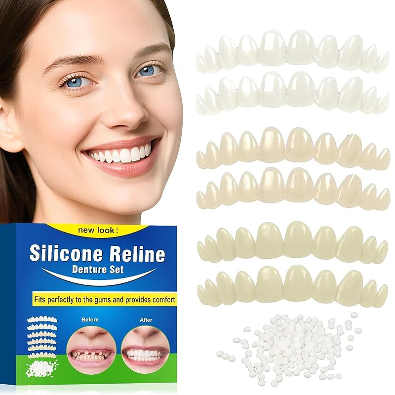 Виниры на зубы для женщин, Замена отсутствующих зубов, Верхний винир Косметический зуб, Формируемый набор с термопластичными гранулами, Унисекс для зубного протеза 6PCS