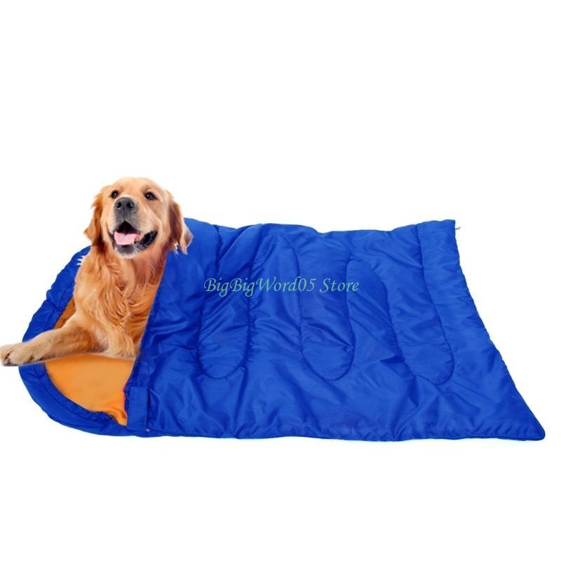 

24TE Foldable Bed Warm Sleeping Bed for Puppy Pet Travel Gear Sleeping Bag Outdoor Soft Resting Bed for Small Dogs синий