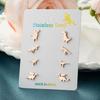 4 Pairs Dinosaur Earrings Fun Stainless Steel Ear Studs Dinosaur Ear Jewelry Suitable for Fashionable Teens Present