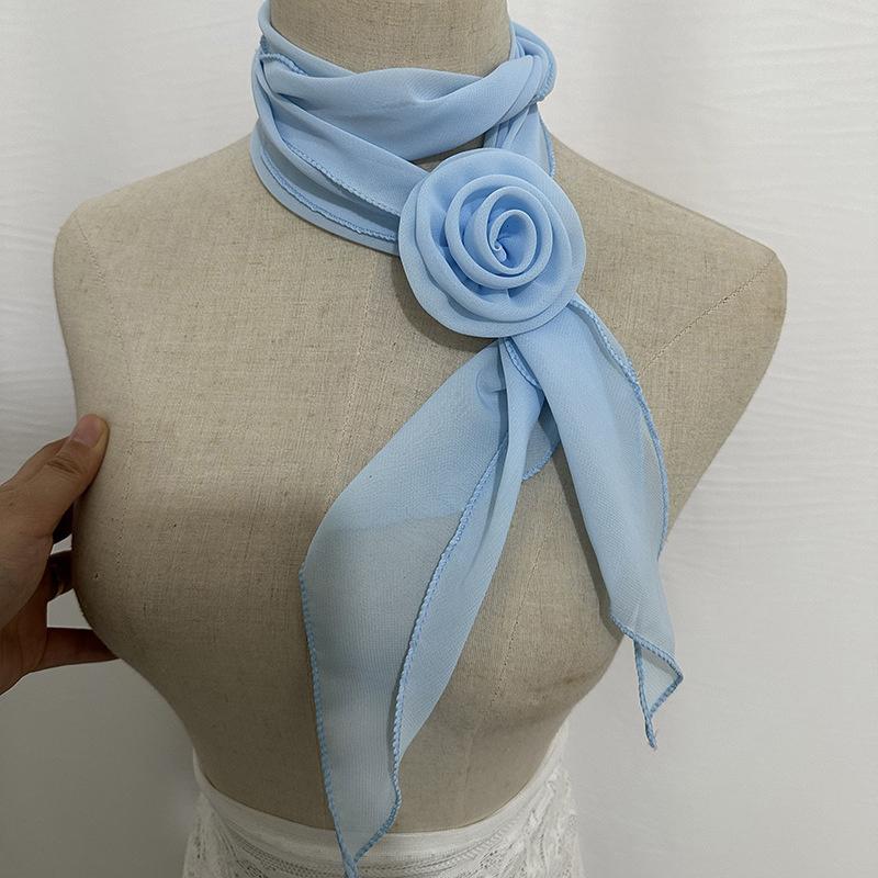 26 Colors Decorative Headscarf Solid  Pink Rose Knitted Scarf Shawl Shawl Flower Sunscreen Headscarf Ladies Office Scarf