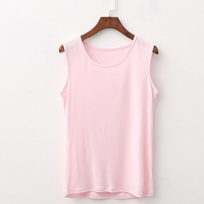 

Сексуальный жилет без рукавов, женский однотонный тонкий камзол, женская летняя футболка на бретельках с круглым вырезом XXXL розовый