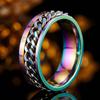 Boys Fashionable Stainless Steel Ring Does Not Fade Ins Wind Chain Rotation Rotation Decompression Titanium Steel Ring Element Ring