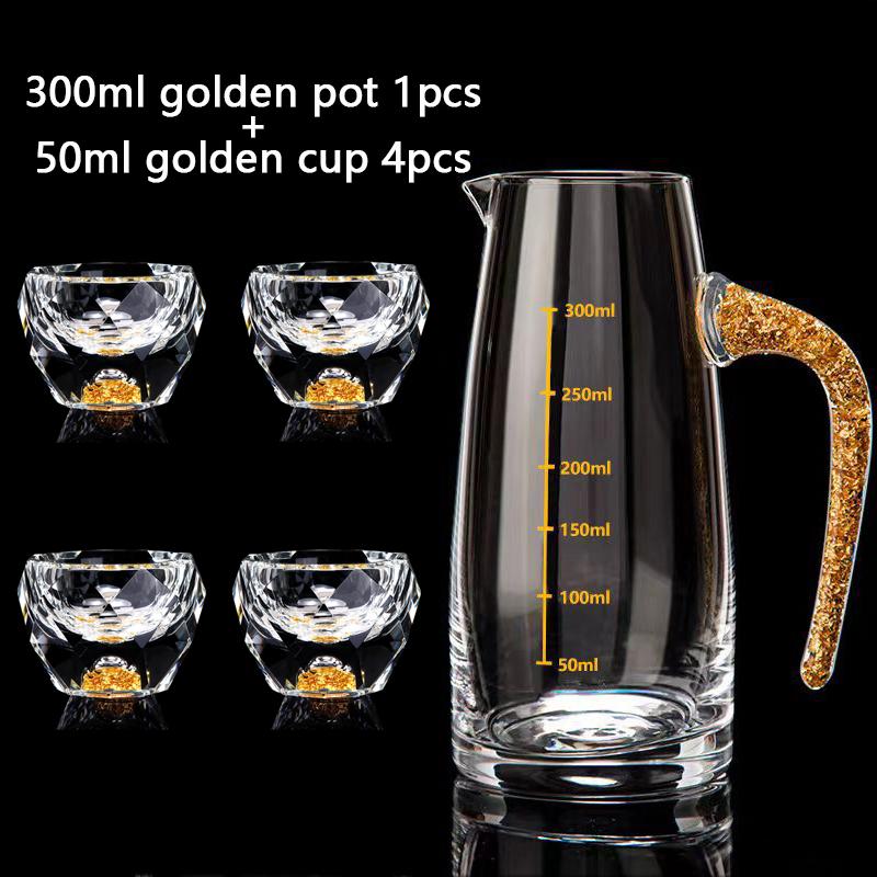 Set di bicchieri da liquore in cristallo con taglio a diamante con distributore di vino, bicchierino da shot di vodka, bicchieri da vino, whisky, liquori, sakè, brandy, tazza da tè