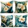 Retro Tropische Pflanzen Kissen Kissenbezug Polyester Kissenbezug Dekokissen Kissenbezug Zuhause Auto Sofa Dekor