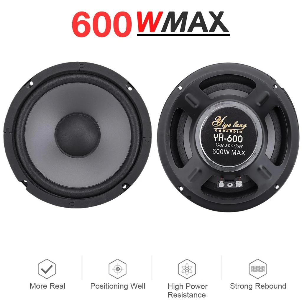 4/5/6 Inch Car Speakers 600W 2-Way Vehicle Door Audio Music Stereo Subwoofer Full Range Frequency Automotive Speakers 1PCS