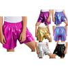 Children‘s Hip Hop Dance Shorts Metallic Finish Elastic Waistband Tear Away Side Buttons with Pockets for Stage Recital