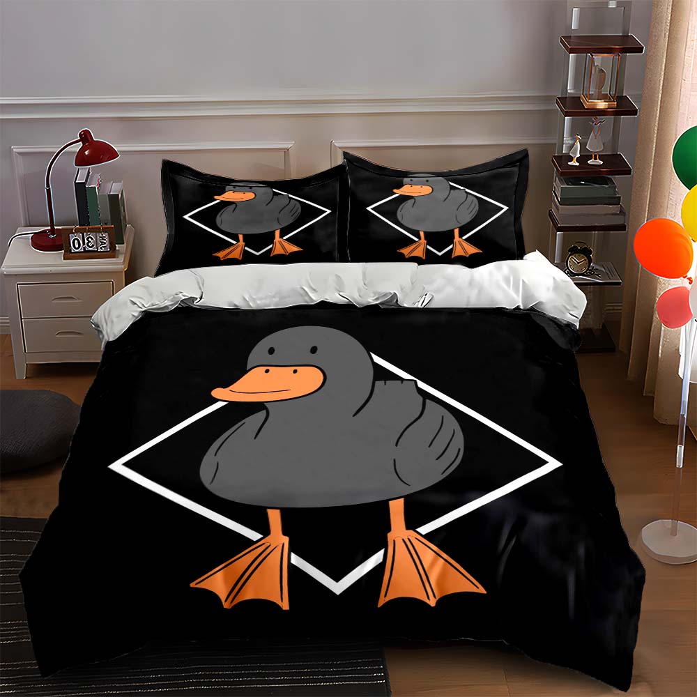 

Duck geometric motif Bedding Duvet cover sets Duvet covers Pillowcases gifts (1 * Duvet Cover 2 * Pillowcases, without duvet insert) 135x200cm