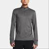 Under Armour Solid Ribbed Stand Collar Quick-Dry Pullover Long Sleeve T-Shirt Men Tops Gray 1379288-025
