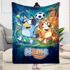 Bluey Soccer Adventure Customize Text Blanket Cozy Customizable Blanket Comfortable Great for Bedding Couch Sofa Office Chair Four Seasons Universal