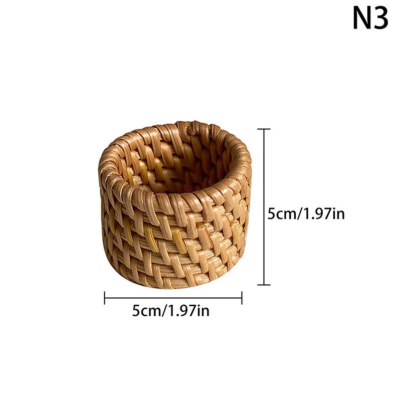 6 Type Woven Handmade Napkin Ring Woven Rustic Natural Napkin Ring Holder Table Decor Wooden Easter Rattan Napkin Ring Buckle