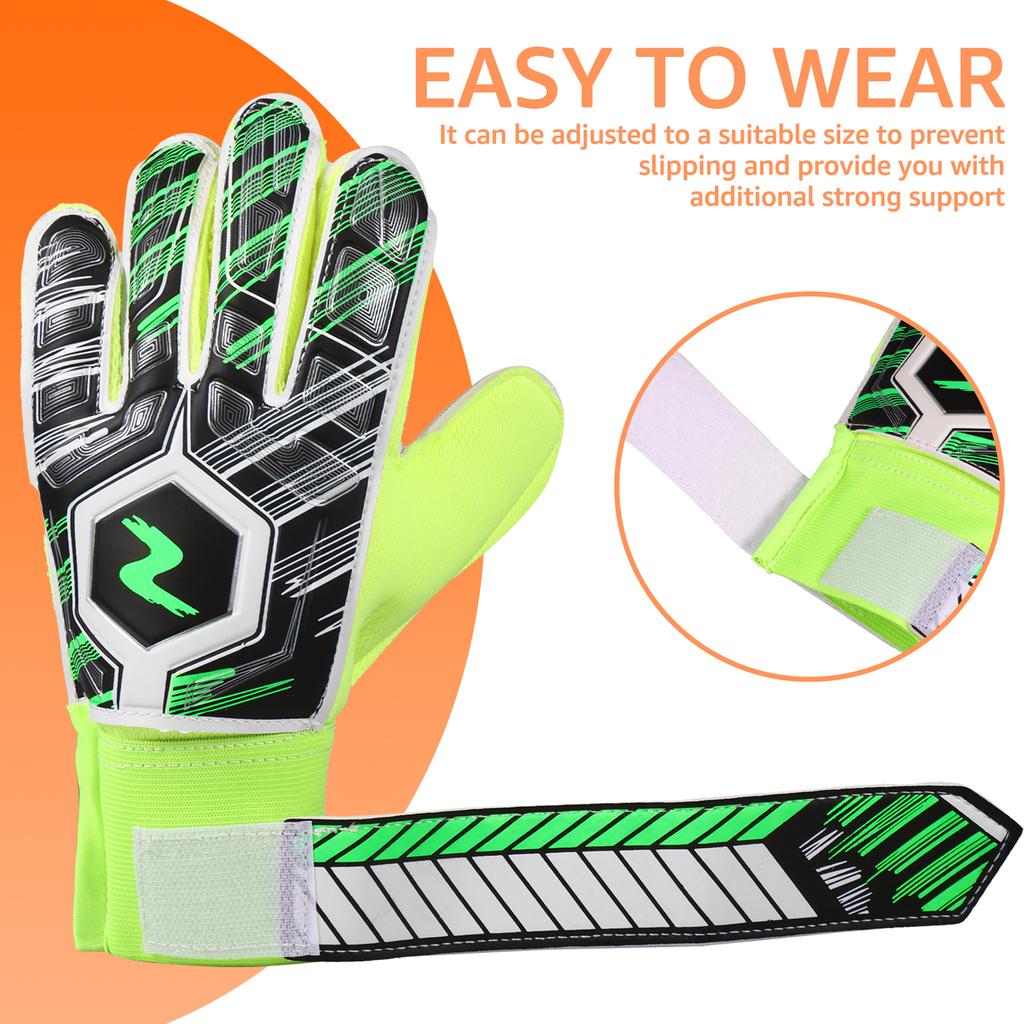 Children's soccer goalkeeper gloves 6/7/8/9/10 Size thickened latex non-slip adjusting wrist strap goalkeeper gloves