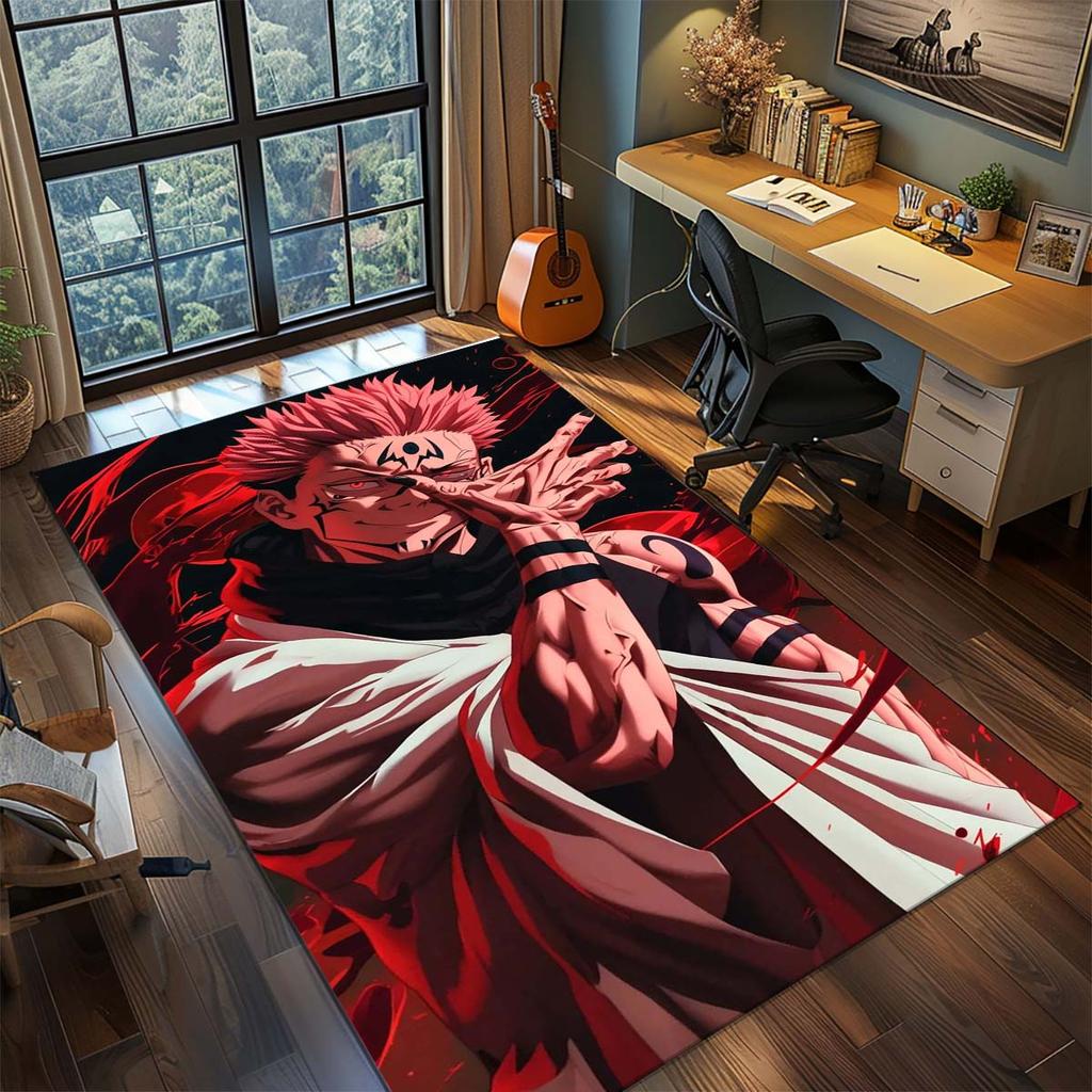 Tappeto Anime Jujutsu Kaisen Tappeto Grande Tappeto per Grandi Aree Tappetino Antiscivolo Lavabile Tappeto per Stanza Gamer Camera da Letto Decorazione per la Casa -QJY