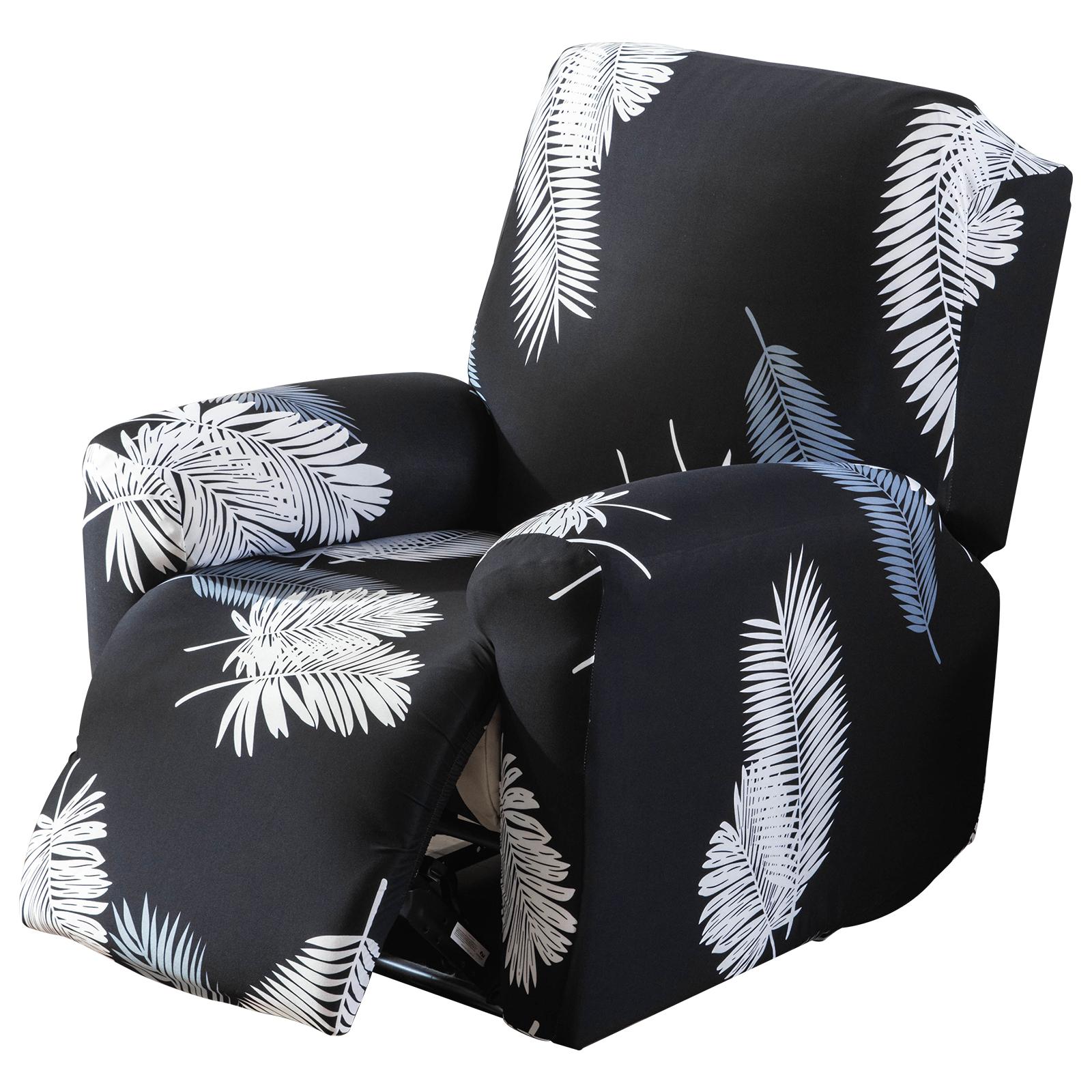 

4 комплекта чехлов для дивана-реклайнера, эластичный жаккардовый спандекс, ленивый чехол для стула, защитная мебель, гибкие нескользящие чехлы для кресел чёрный