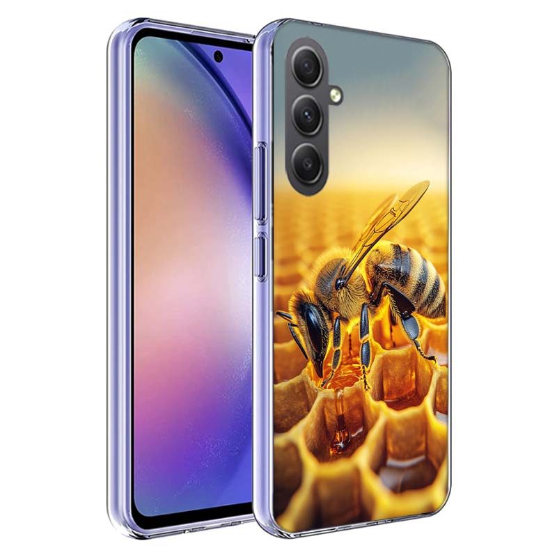 Bees and Honey in the Honeycomb Phone Case For Samsung A54 A34 A24 A14 A53 A33 A23 A13 A52S A32 A22 A12 A17 Galaxy A03S A04S A02