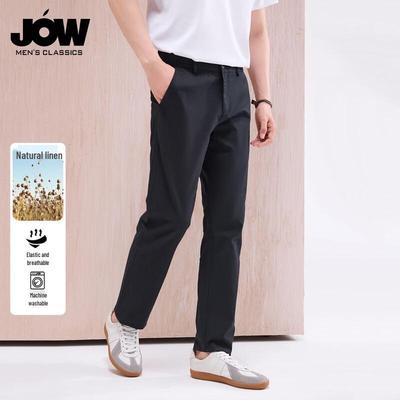 JOW Men's Easy-Care Cotton Linen Blend Casual Pants
