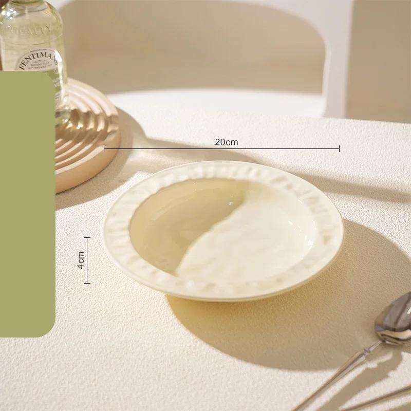 High End Circular Ceramic Plates Luxury Restaurant Salad Dessert Plate Delicious Dishes Pasta Dining Plate Exquisite Tableware