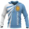 Autumn 3D Argentina National Emblem National Flag Printed Hoodies Fashionable Casual Sports Long Sleeved Men's Hooded Sweatshirts