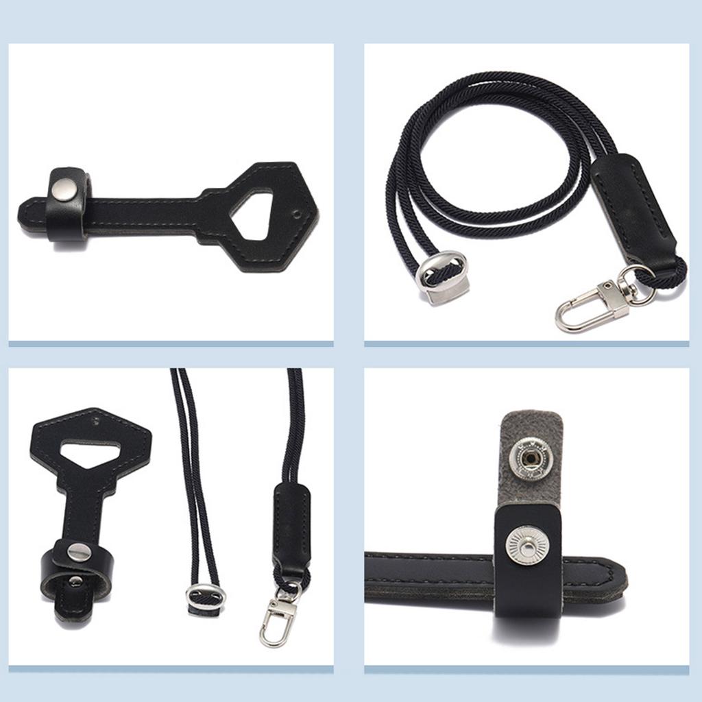 Multifunctional Key Pendant Necklace Fashionable Leather Cord Necklace Leather Texture Suitable for Glasses and Key