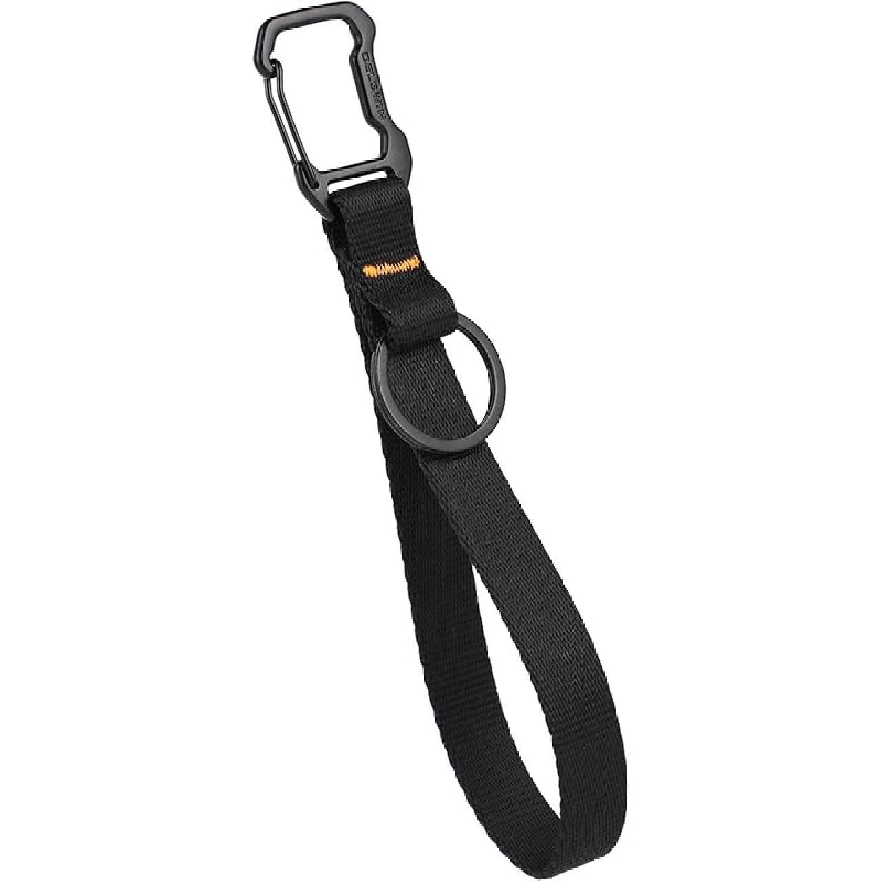 DELSWIN Wristlet Lanyard with Carabiner and Key Ring - Heavy Duty Wrist Key Chain, Black Black (1pack) - 7.5  Long