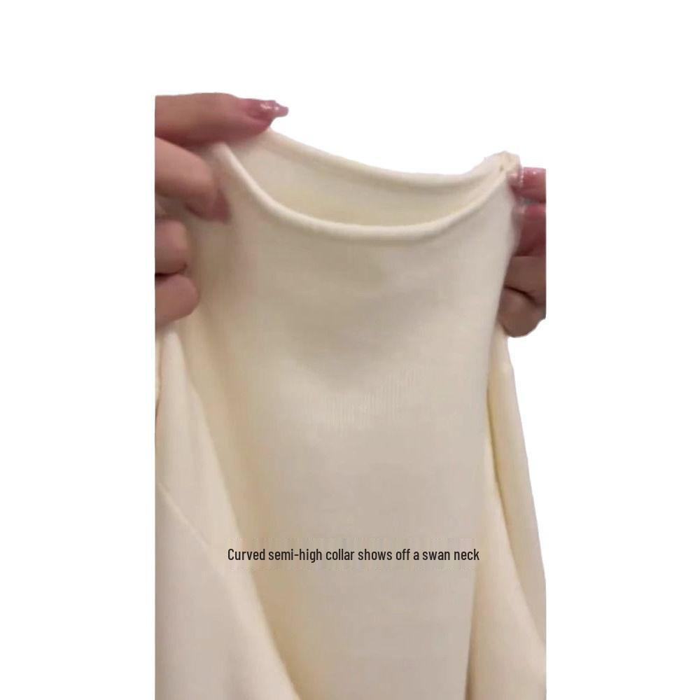 Women's Slim Fit Half-High Collar Sweater - Soft & Sticky Knit Base Layer for Winter 2026