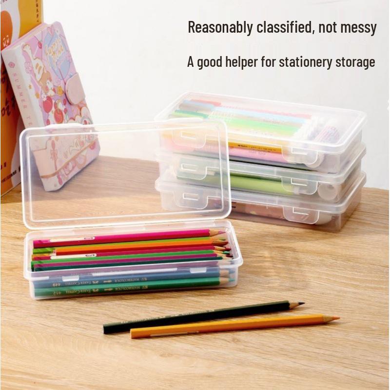 Transparent Large Capacity Stackable Stationery Box for Paintbrushes and Pencils