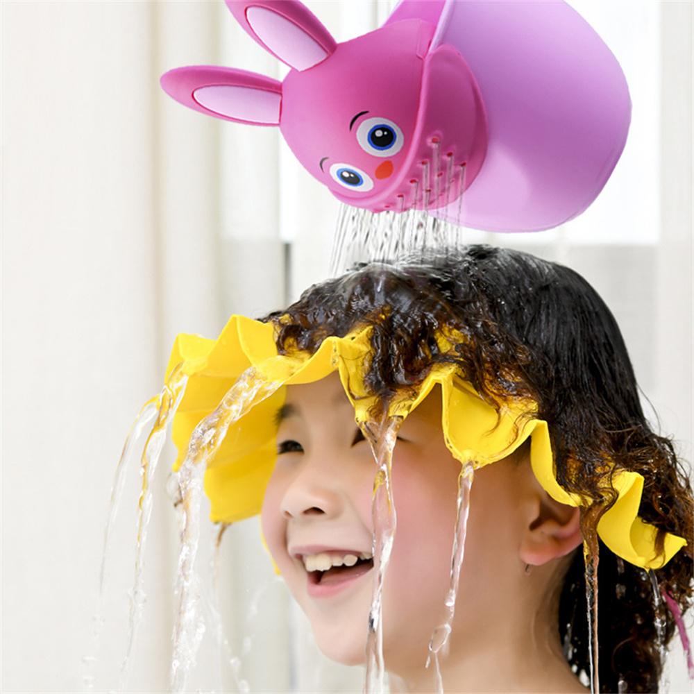Newborn Child Shower Shampoo Cup Baby Cartoon Rabbit Shower Cup Baby Shower Water Spoon Bath Cup Watering Cup