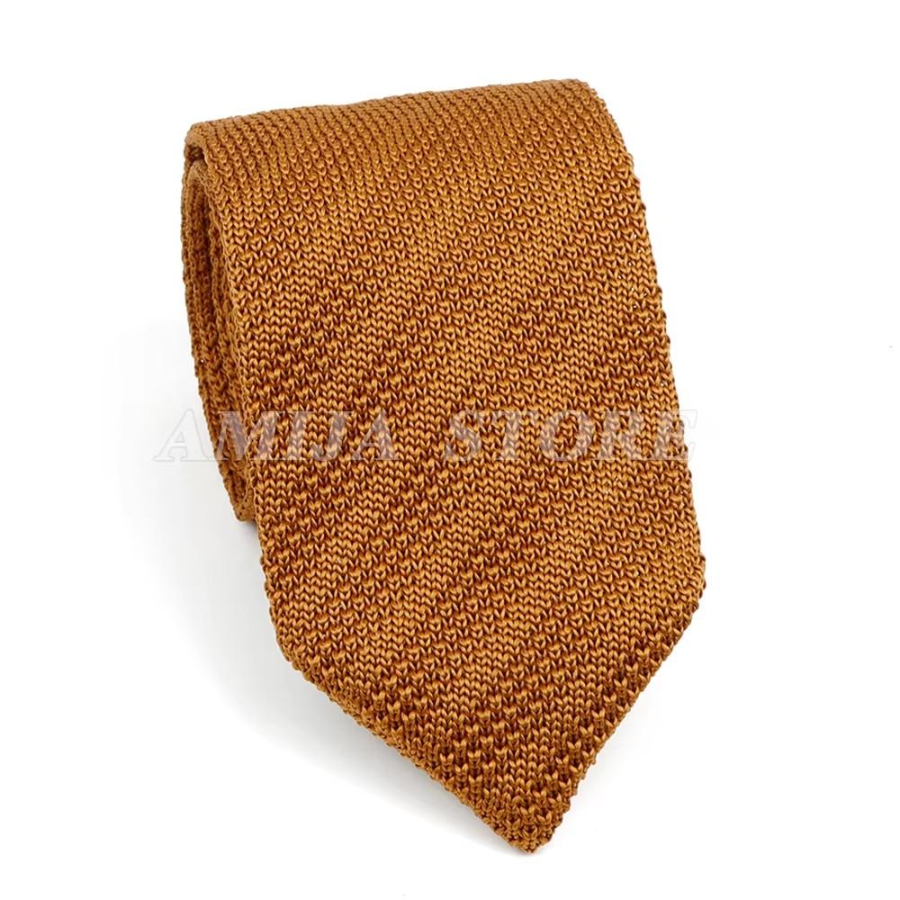 Bunte Herrenstrickkrawatte Einfarbige Krawatte Schmal 7CM Strick Warm Hals Geschenke Für Männer Gewebt Designer Alltagsaccessoires Für