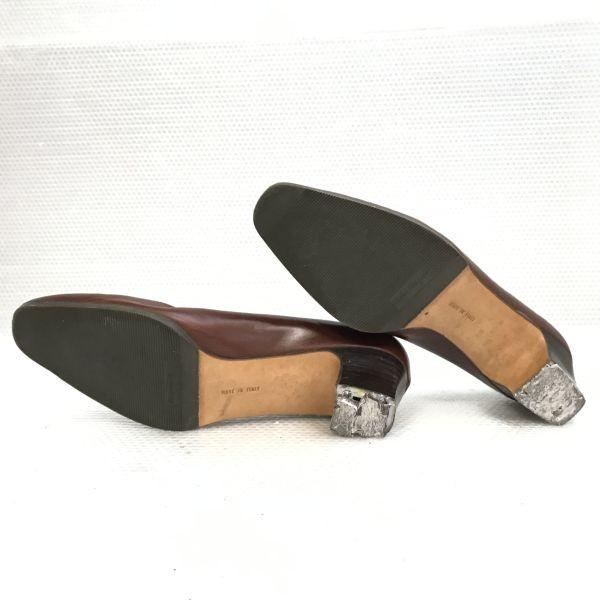 Salvatore Ferragamo Made in Italy Leather Pumps Size 7 23.5 24.0 Brown(USED)