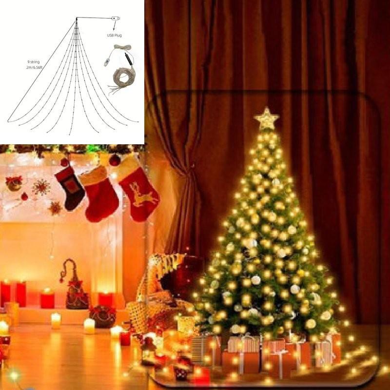 Led Christmas 2m Waterfall Light Usb Power Supply Garden Courtyard Decoration