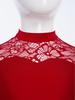Kids Lace Patchwork Keyhole Back Long Sleeve Leotard Gymnastics Dance Bodysuit for Performance Competition Wear