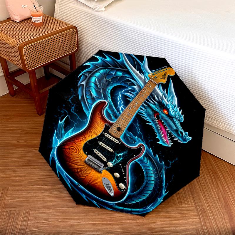 1PC electric guitar Umbrella Portable Folding Umbrella Iron Frame Hole Bone Structure Outdoor Home Umbrella A14