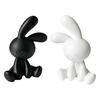 1 Pair Bunny Figurine 3D Printed Cute Black And White Rabbit Decoration for Office Desktop Bedroom Car Dashboard Home Decor