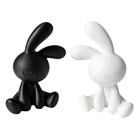 

1 Pair Bunny Figurine 3D Printed Cute Black And White Rabbit Decoration for Office Desktop Bedroom Car Dashboard Home Decor