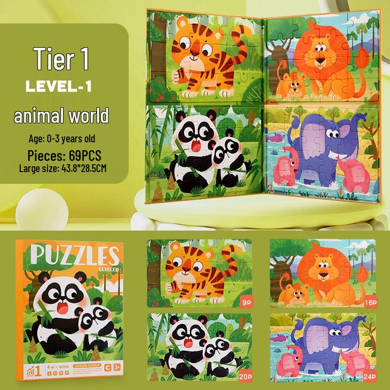 Wooden Jigsaw Puzzle Toy - 9 To 100 Pieces, Children's Early Education & Matching Game