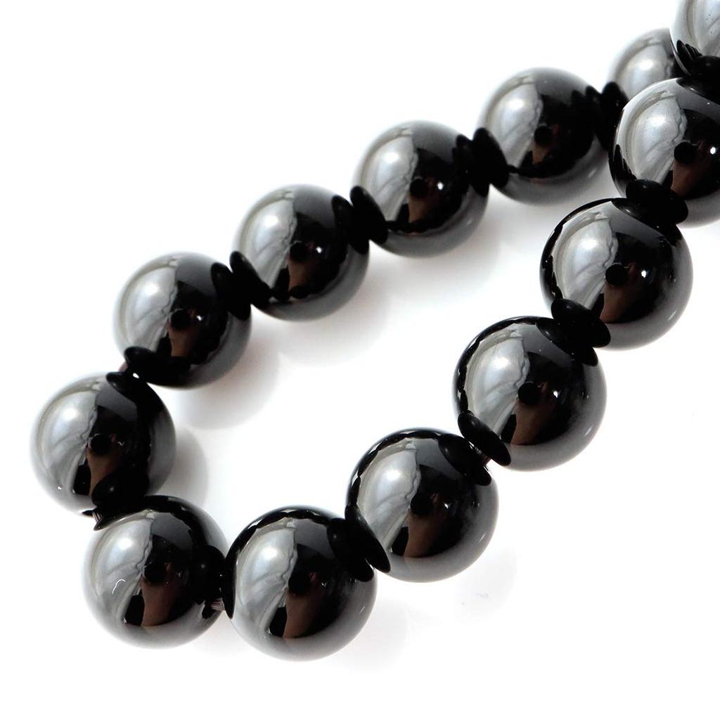 Morion Black Quartz Tibetan Natural Certified Inner Includes Box [GOLD STONE] Bracelet, 8mm, Morion, Quartz, Authentic, Diameter Approx. 17.5cm,