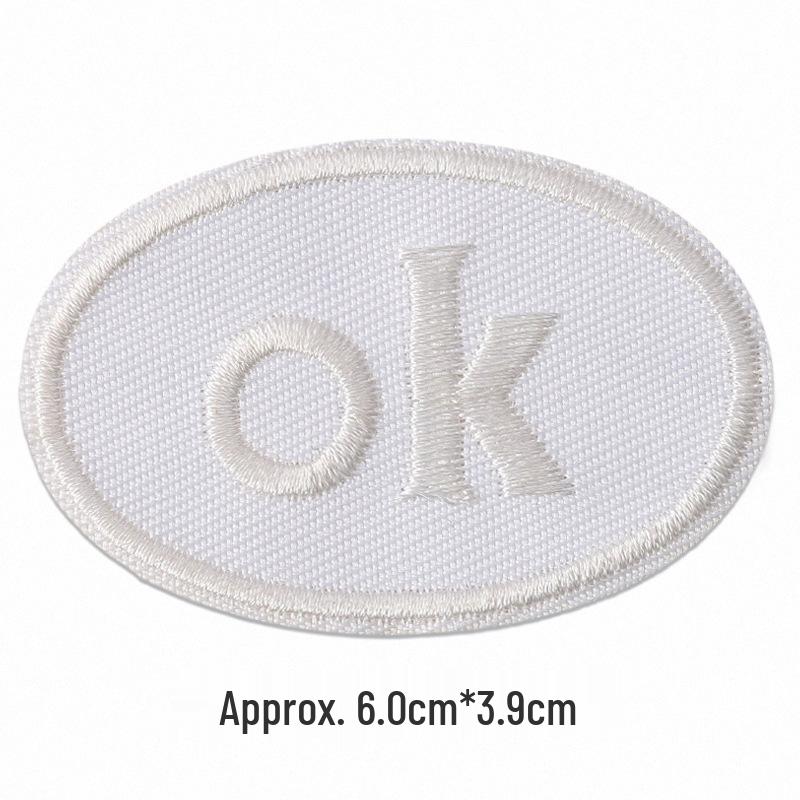 Self-Adhesive Embroidery Cloth Patches for Jackets & DIY Decor - OK Letter Accessory Stickers