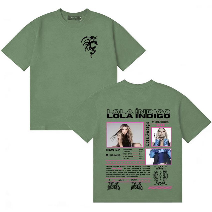 Hot Sale Tops Singer Lola Tour Indigo 2026 Merch Graphic ONeck Tshirt Unisex Women Retro Fashion T Shirts Cotton Short Sleeve Tees