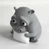 Endearing Hippo Figurine With Emotional Expression Study Desk Decorative