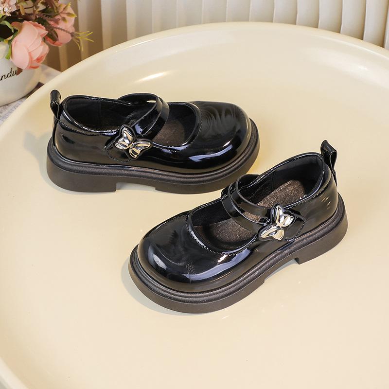 Girls Small Leather Shoes 2025 New Spring and Autumn Children's Princess Shoes Soft-soled Non-slip Single Shoes Mary Jane Butterfly Performance Shoes