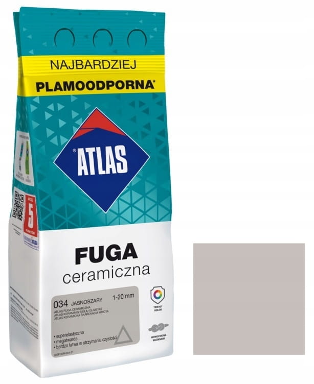 Atlas ceramic grout 2 kg light gray