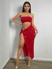 Vestido Ajustado Sexy de Verano 2026 Estilo Europeo con Abertura, Huecos y sin Tirantes