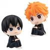 Original Chibi Haikyuu Sitting Kageyama Fluffy Hair Hinata Anime Figure Car Dashboard Decor Case Ornament PC Poseable Articulated Scale Detailed