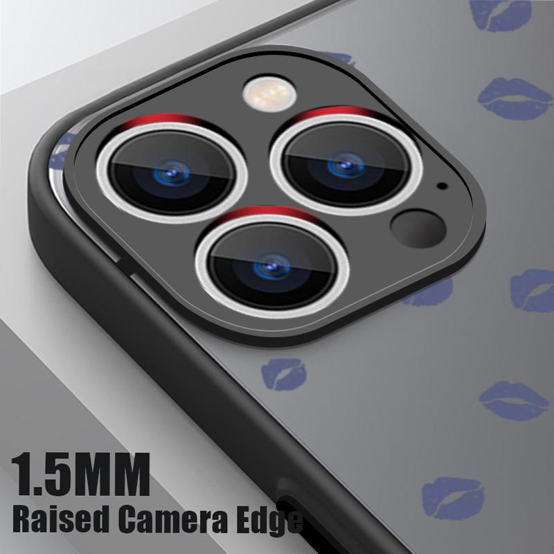 Color Lips Pattern Clear Matte Wireless Charge Case For iPhone 16E 16 Pro Max 15 Pro 14 13 Soft Edge Shockproof for Magsafe Magnetic Phone Cover