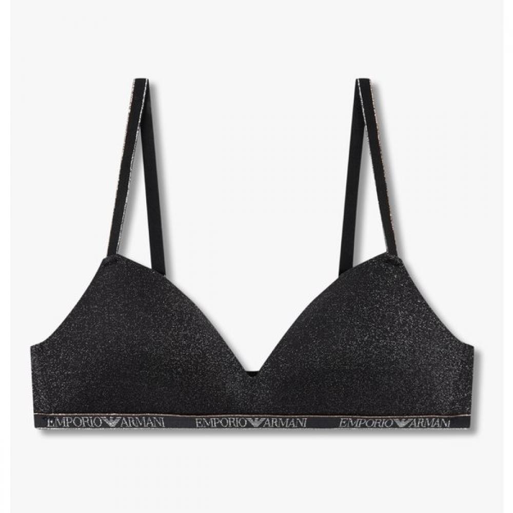 Emporio Armani Women S Padded Triangle Bra With Metallic Logo Banding S