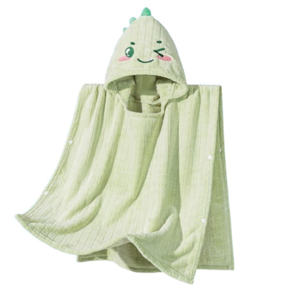 

Coral Velvet Baby Bath Towel Cartoon Dinosaur Infant Bathrobe Cartoon Cloak Towel Shower Cloak 60x120cm зелёный