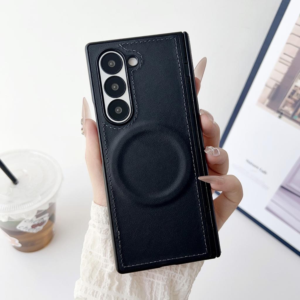 Folding screen fold1 mobile phone case galaxyzfold1/fold1/1 plain leather wireless magnetic mobile phone case
