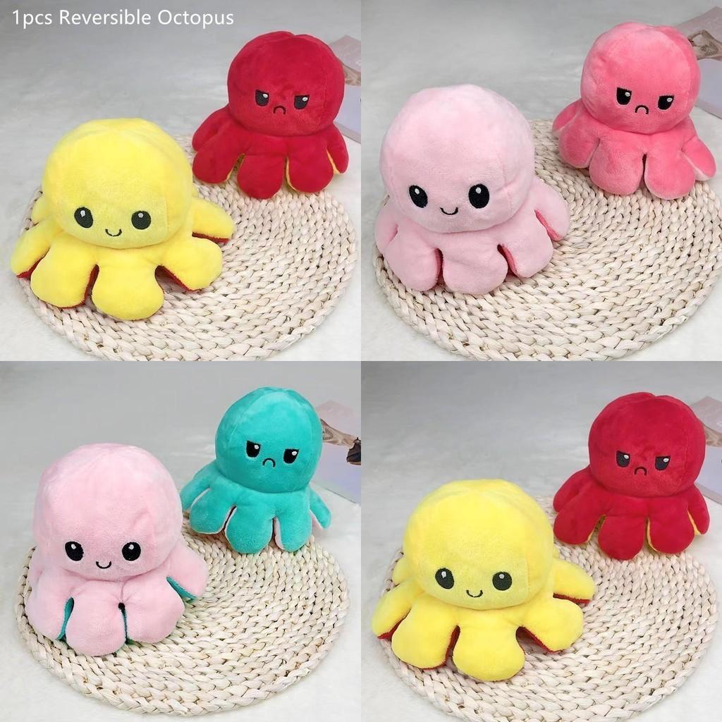 Adorable Double-sided Flip Reversible Octopus Plush Toy For Kids Soft And Cuddly Marine Life Stuffed Animal