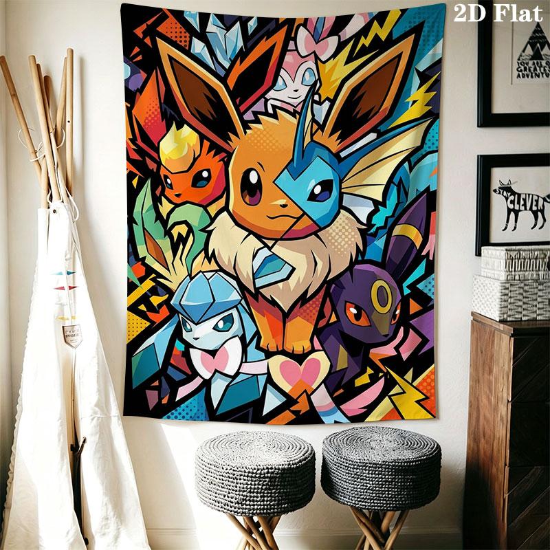 Pokémon Egg Hatch Wall Hanging Printed Fabric Blanket Decorative Tapestries for Bedroom Living Room Home Decor