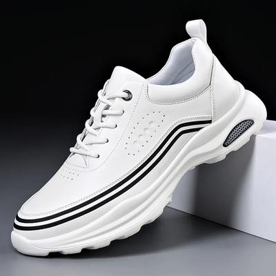 Men Genuine Leather Casual Shoes Shoes Thick-soled Leisure Sport Shoes Fashion Chunky Sneakers