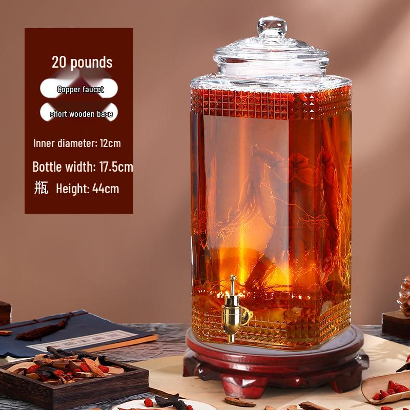 Sealed Sparkling Wine Bottle with Faucet - Household Ginseng Wine Jar & Baijiu Container